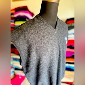Men's Charcoal Gray Sweater Vest, For Turnberry Course in Scotland, Wool, 46 XXL